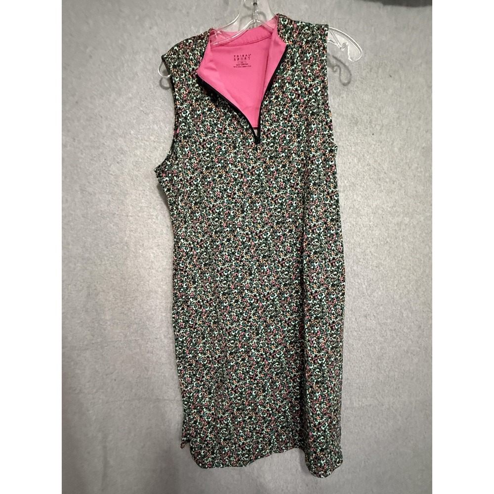 Tribal Sport Dress Womens Petite Small Animal Print Golf Sleeveless Zip